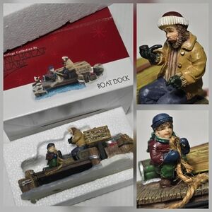 St Nicholas Square Boat Dock Christmas Village Landscape Accessory